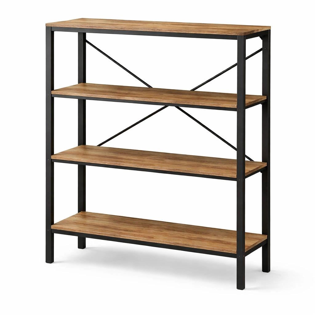 estanteria industrial de metal y madera-dwellirae